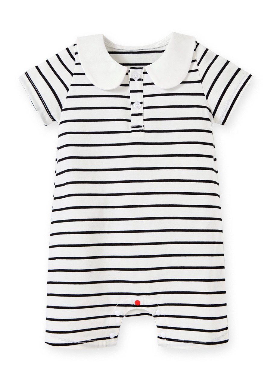 Striped Baby Polo Romper