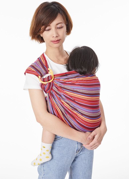 Rainbow Mocca Baby Ring Sling-Red1