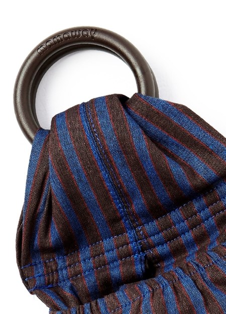 Blueberry Brownie Baby Ring Sling-Blue Brown Striped3