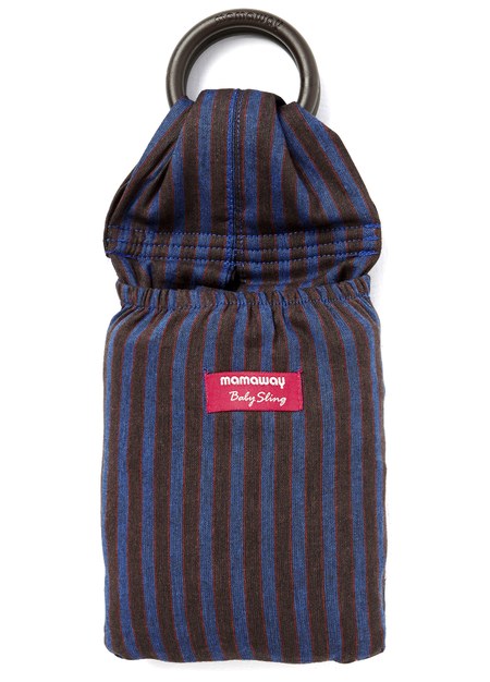 Blueberry Brownie Baby Ring Sling-Blue Brown Striped2