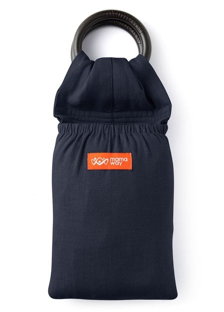 Solid Linen Baby Ring Sling-Navy2