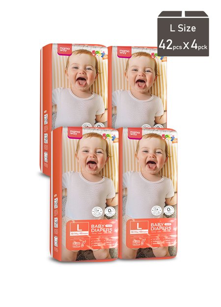 Mamaway Baby Diapers (L, 42pcs x 4pck)