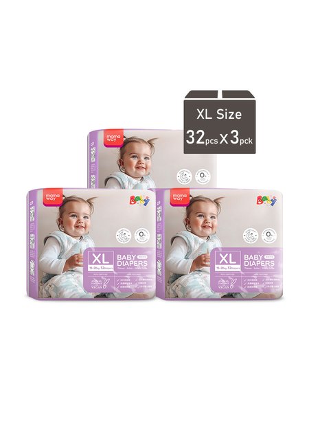 Mamaway Baby Diapers (XL, 32pcs x 3pck)-XL1