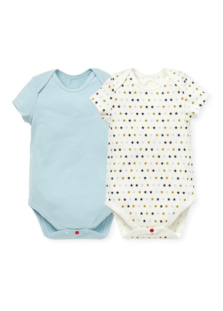 Baby Cotton Short Sleeve Bodysuit 2 Pack