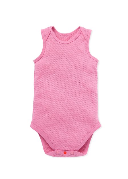 Baby Cotton Mesh Sleeveless Bodysuit 2 Pack-Rose2