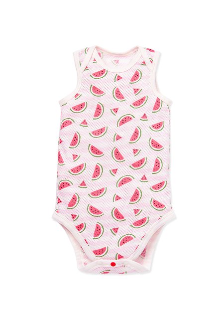 Baby Cotton Mesh Sleeveless Bodysuit 2 Pack-Rose3