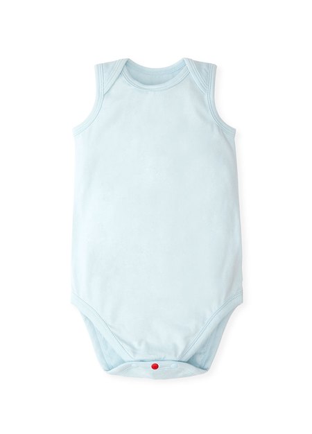 Baby Cotton Sleeveless Bodysuit 2 Pack-Light Blue2