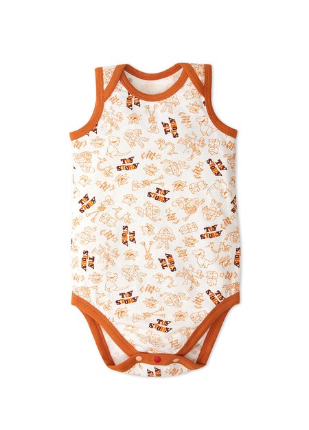 Baby Cotton Sleeveless Bodysuit 2 Pack-Orange2