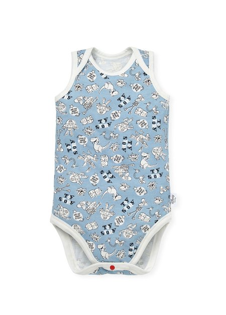 Baby Cotton Sleeveless Bodysuit 2 Pack-Mid Blue2