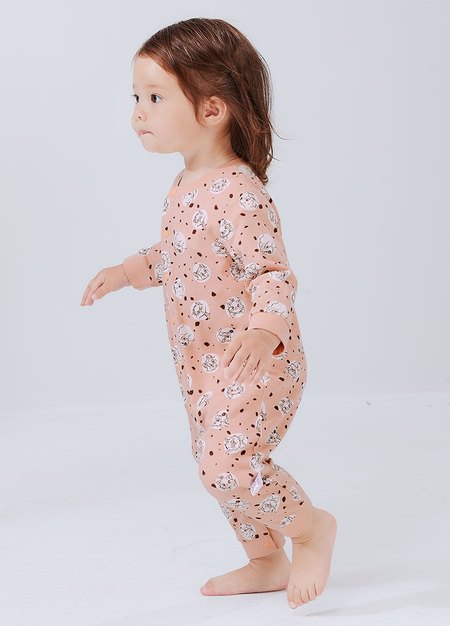 Baby Long Sleeve One Piece Outfit-Dusty Pink2