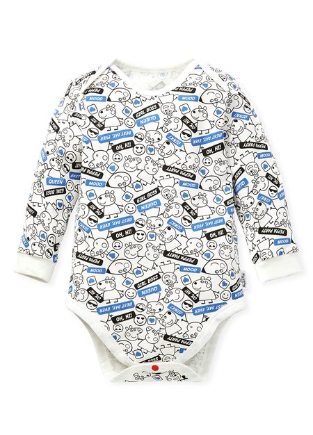 Label Peppa Pig Baby Cotton L/S Bodysuit 2 Pcs Pack-Blue2