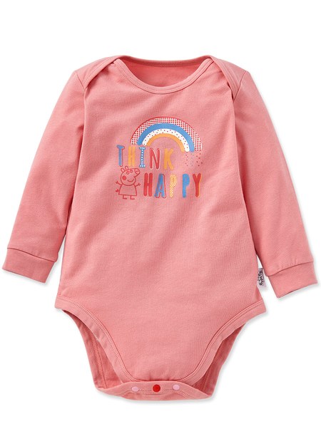 Rainbow Peppa Pig Baby Cotton Long Sleeve Bodysuit