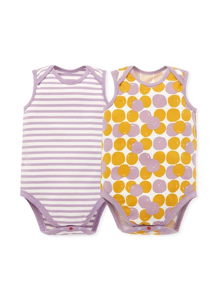 Taro Ball Baby Cotton S/L Bodysuit 2 Pcs Pack