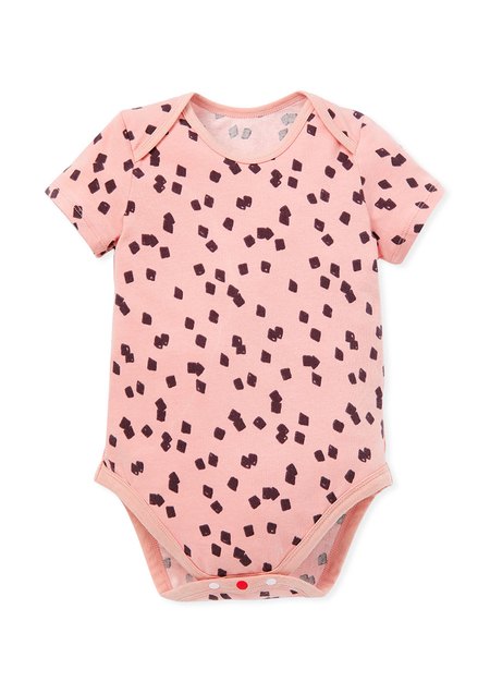 Grass Jelly Baby Cotton S/S Bodysuit 2 Pcs Pack-Dusty Pink2