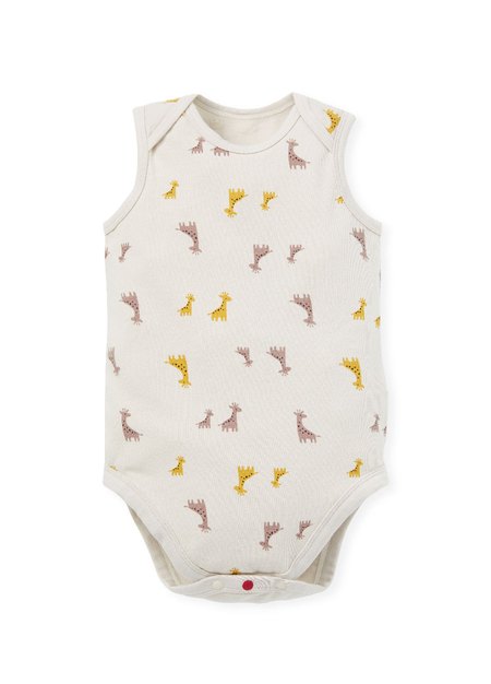 Giraffe Baby Cotton S/L Bodysuit 2 Pcs Pack-Khaki2