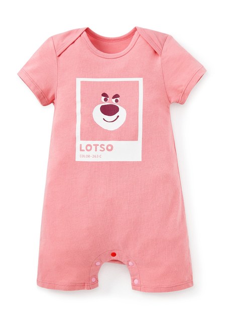 Disney Lotso Baby Cotton S/S Romper-Rose1