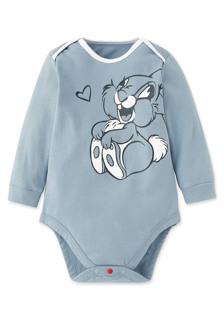 Disney Thumper Baby Cotton Long Sleeve Bodysuit-Blue Grey1