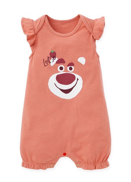 Disney Lotso Baby Cotton Ruffle S/L Bodysuit-Rose1