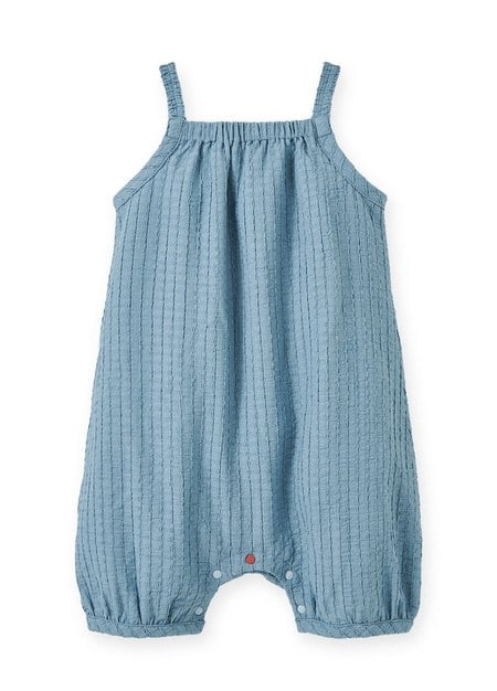 Spaghetti Strap Baby Bib Shorts-Blue1