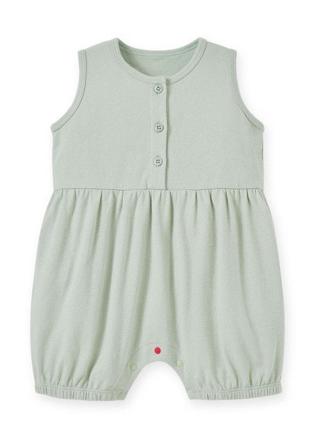 Button Front Baby Sleeveless Romper