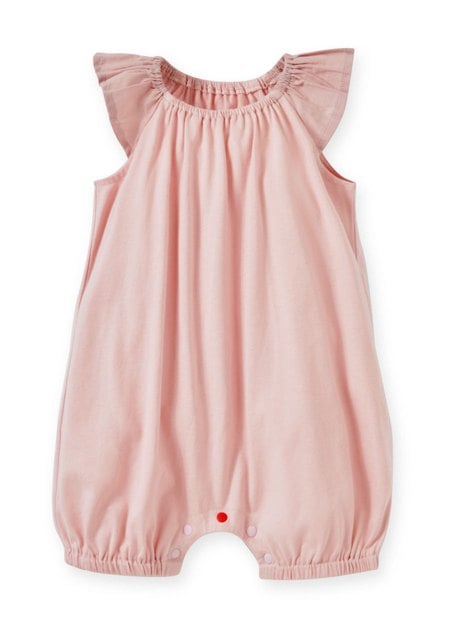 Ruffled Baby Sleeveless Romper-Light Pink1
