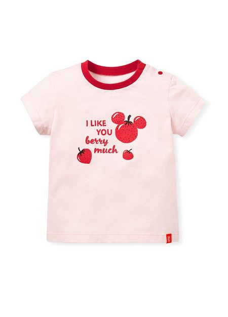 Disney Strawberry Mickey Baby Cotton Short Sleeve Tee-Pink1