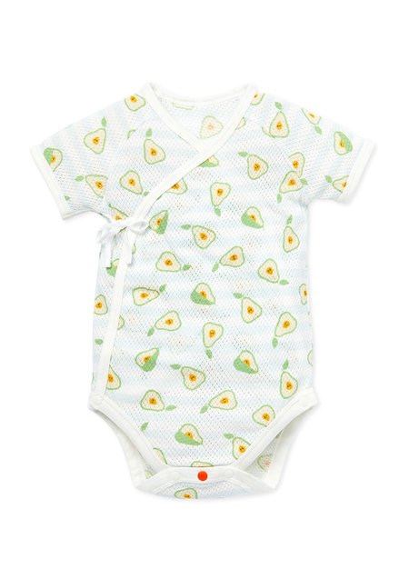 Newborn Cotton Mesh Short Sleeve Bodysuit 2 Pack-Lime3