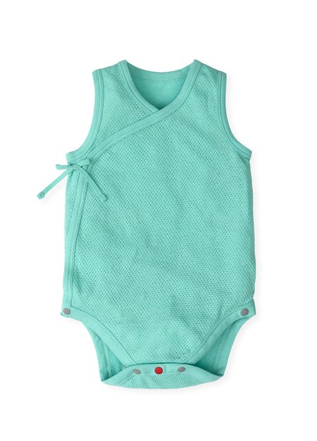 Baby Cotton Mesh Sleeveless Bodysuit 2 Pack-Sage Green3