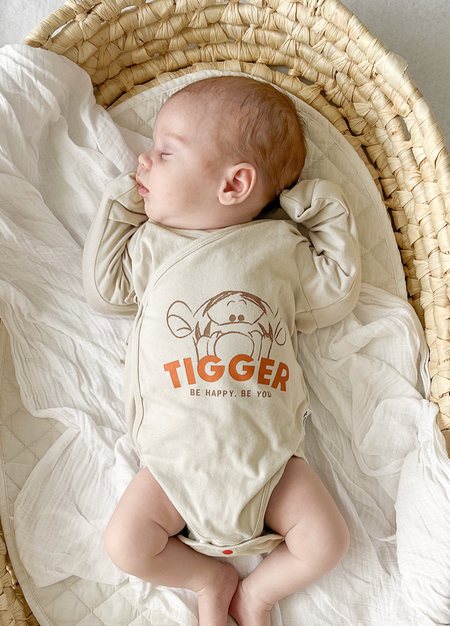 Disney Tigger Newborn Cotton L/S Bodysuit-Khaki3