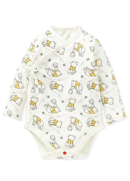 Disney Winnie The Pooh Newborn Cotton L/S Bodysuit 2 Pcs Pack-Cream2