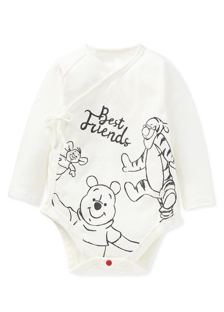 Disney Winnie The Pooh Newborn Cotton L/S Bodysuit 2 Pcs Pack-Cream3