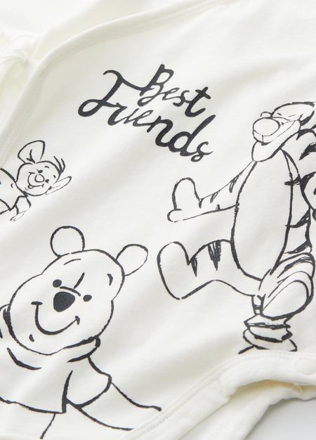 Disney Winnie The Pooh Newborn Cotton L/S Romper 2 Pcs Pack-Cream4