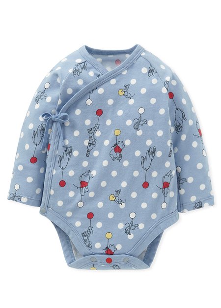 Disney Winnie The Pooh Newborn Cotton L/S Bodysuit 2 Pcs Pack-Mid Blue3