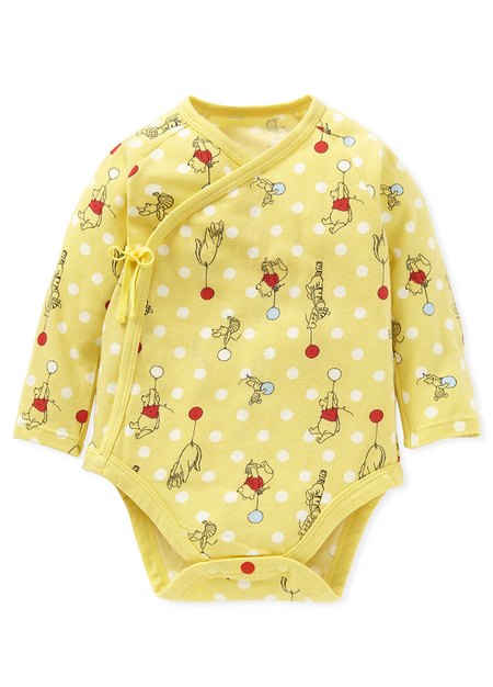 Disney Winnie The Pooh Newborn Cotton L/S Bodysuit 2 Pcs Pack-Yellow3