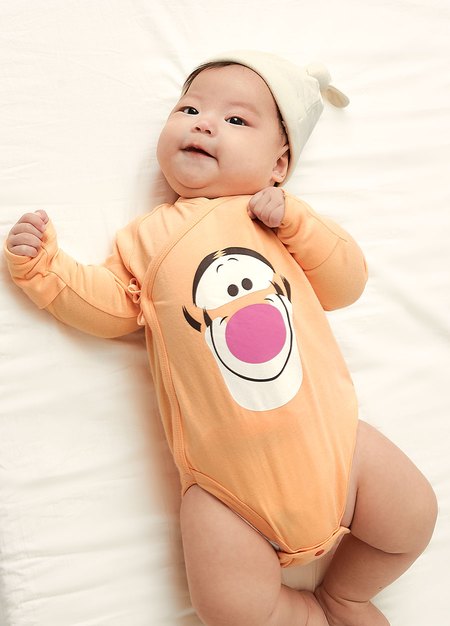 Disney Tigger Newborn Cotton L/S Bodysuit-Orange2