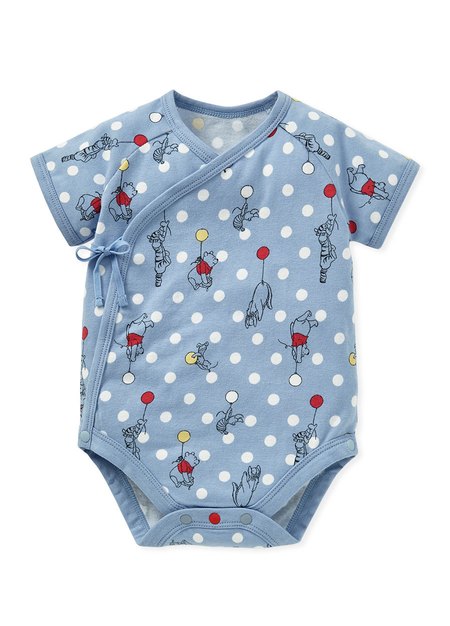 Disney Winnie The Pooh Newborn Cotton S/S Bodysuit 2 Pcs Pack-Mid Blue3