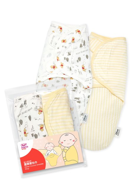 Disney Winnie The Pooh Cocoon Swaddle Wrap 2 Pack-White-F-White1
