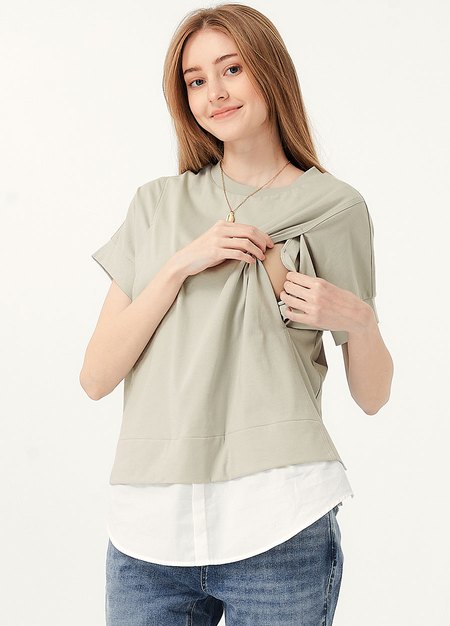 2 in 1 Cotton M&N Top-Sage Green2