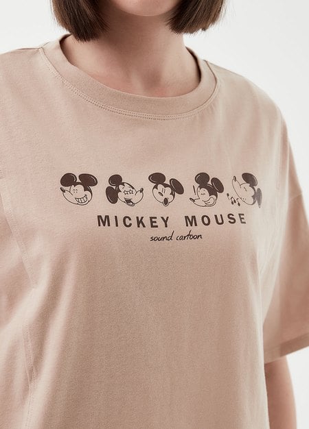  Disney Mickey Mouse Maternity & Nursing Top-Khaki1