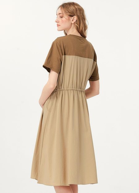 Patchwork M&N Dress-Brown4