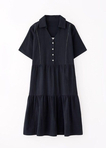 Cotton Maternity & Nursing Short Sleeve Tiered Dress