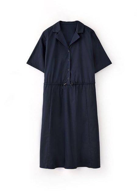 Collared Tie Waist Maternity & Nursing Short Sleeve Dress