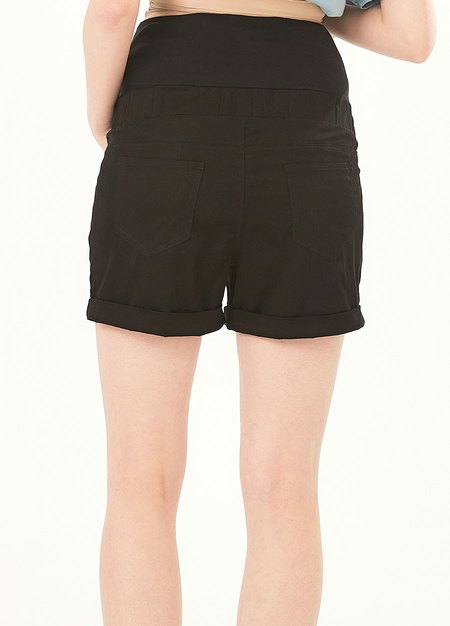Cotton Maternity Shorts-Black4