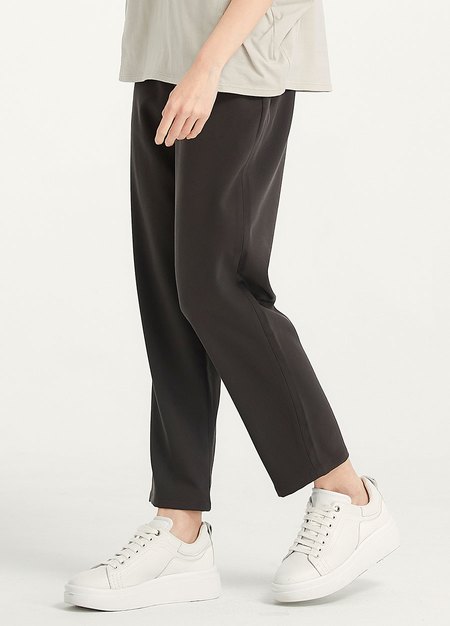 Cropped Maternity Slim Pants-Charcoal1