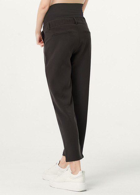 Cropped Maternity Slim Pants-Charcoal4