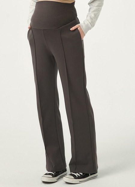 Relaxed Maternity Slim Pants-Charcoal2