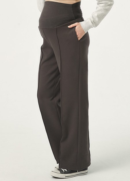 Relaxed Maternity Slim Pants-Charcoal3