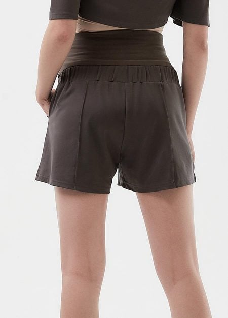 Comfort Stretch Maternity Shorts-Charcoal4