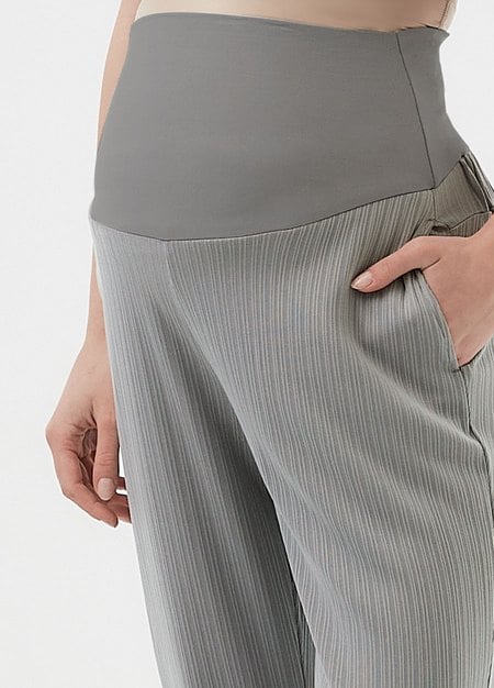 Pleated Maternity Straight Leg Pants