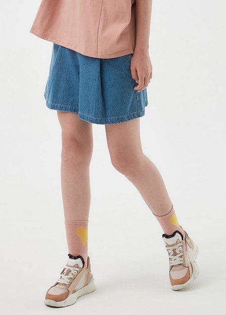 A-Line Maternity Denim Shorts-Blue1